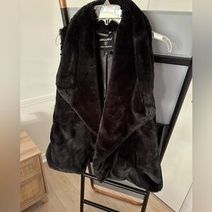 Jou Jou Black Faux Fur Vest